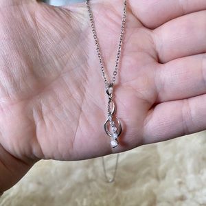 Sterling Silver Cubic Zirconia Pendant Neckace